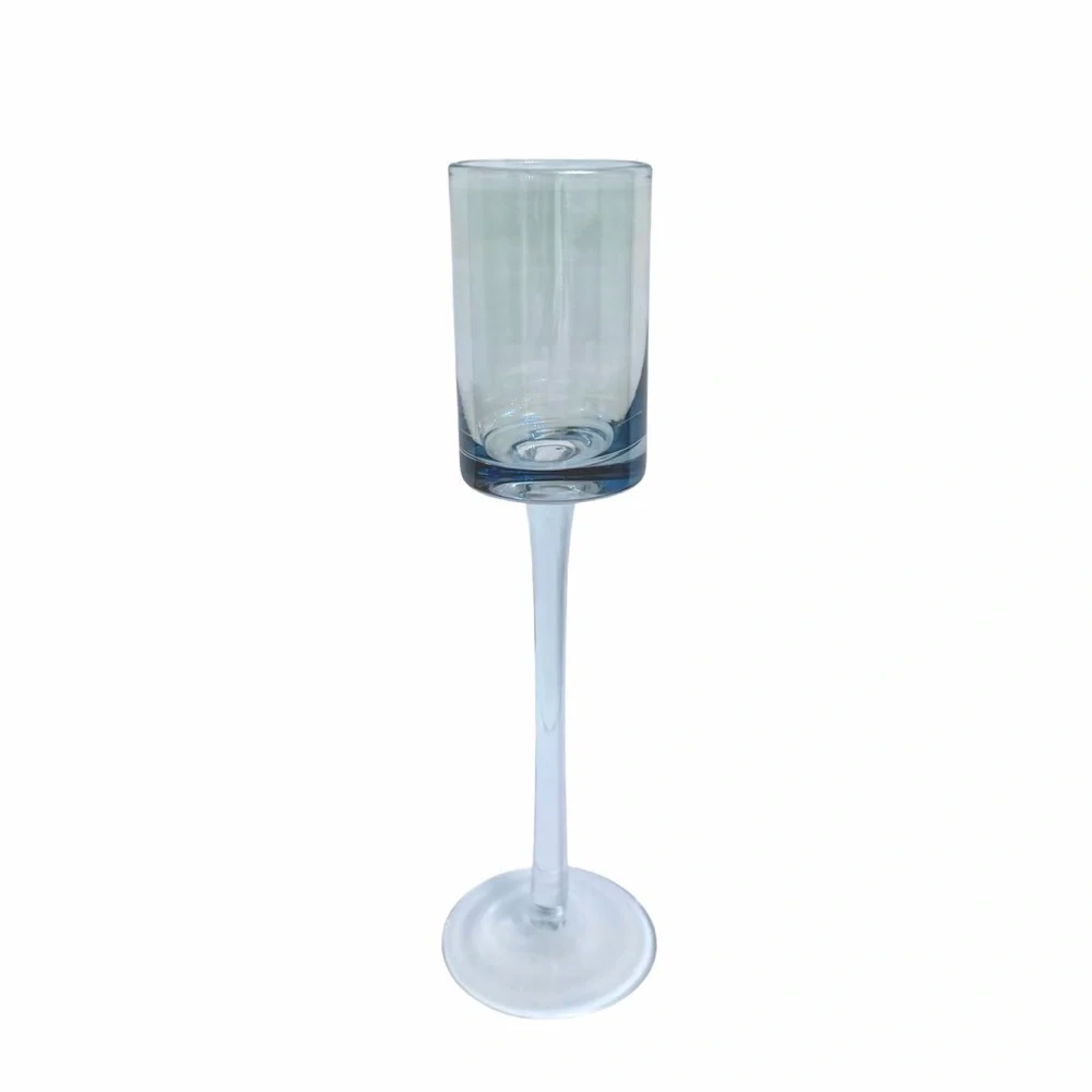 Light Blue Long Stem Liqueur Glass